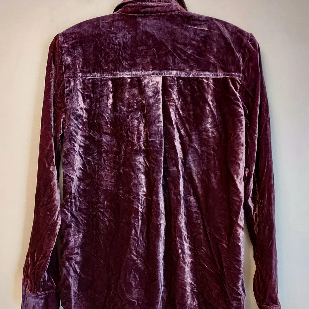 Splendid Moonstone Long Sleeve Velvet Button Front Shirt Top Size XS - Picture 7 of 9